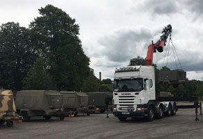 Abnormal load transportation for the military